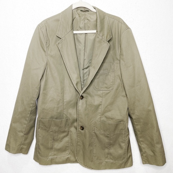 Eddie Bauer Chino Blazer Men’s Malt Tan Camel Button Sport Coat Medium - Picture 1 of 13